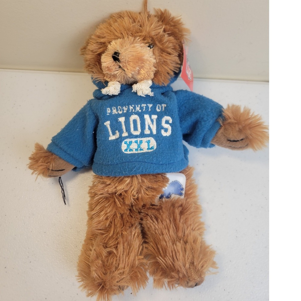 NFL Detroit Lions Plush Bear Unisex Small Brown Good Property Of Lions Hoodie
